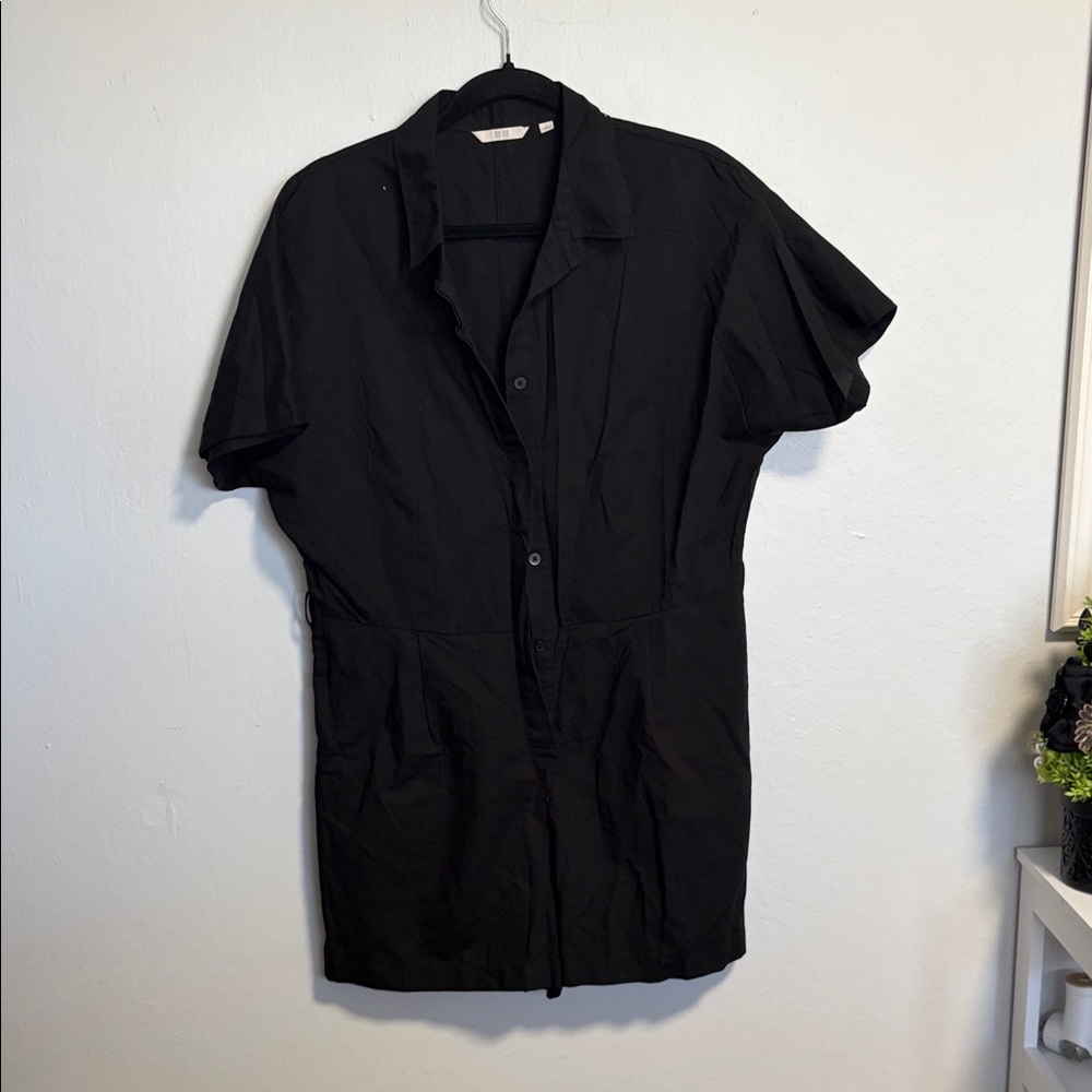Uniqlo Black Short Sleeve Jumpsuit